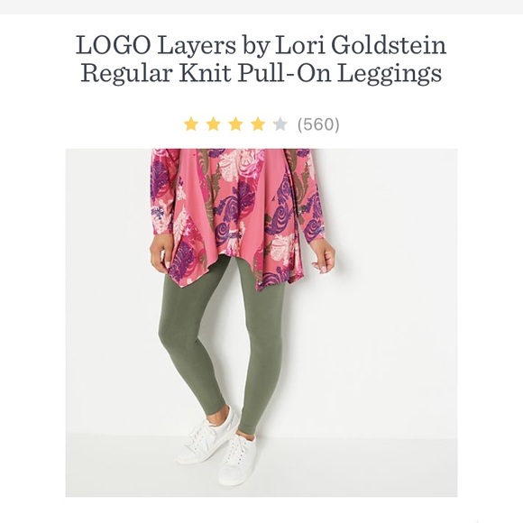 LOGO by Lori Goldstein Pants - Logo Layers pretty rose leggings, medium, 30” inseam. Brand new never worn.